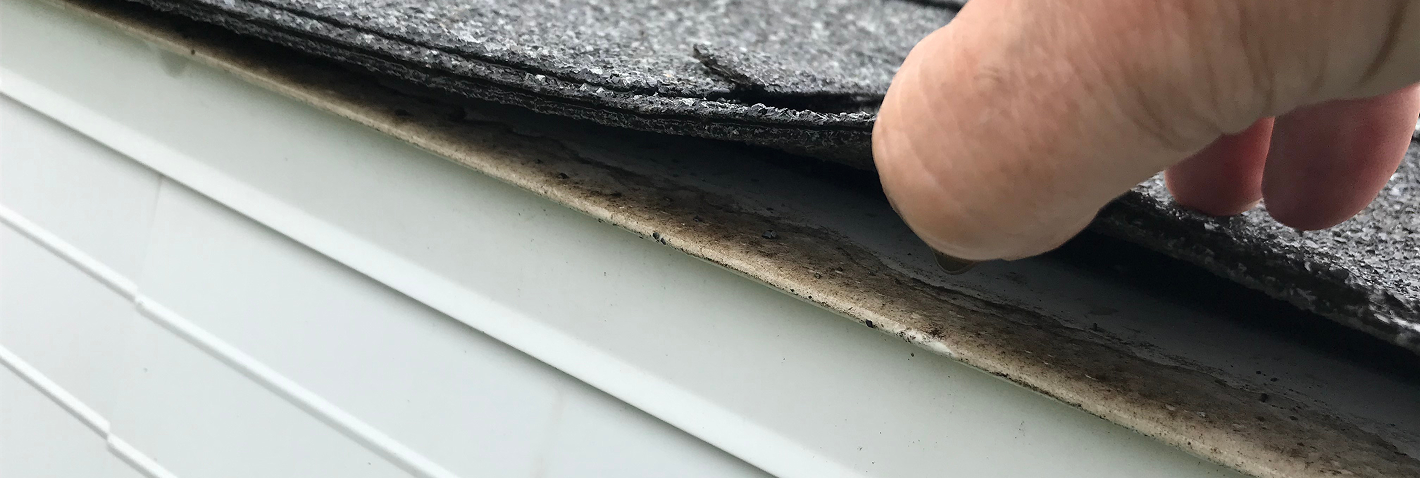 Roof Shingle Edge and Flashing Closeup